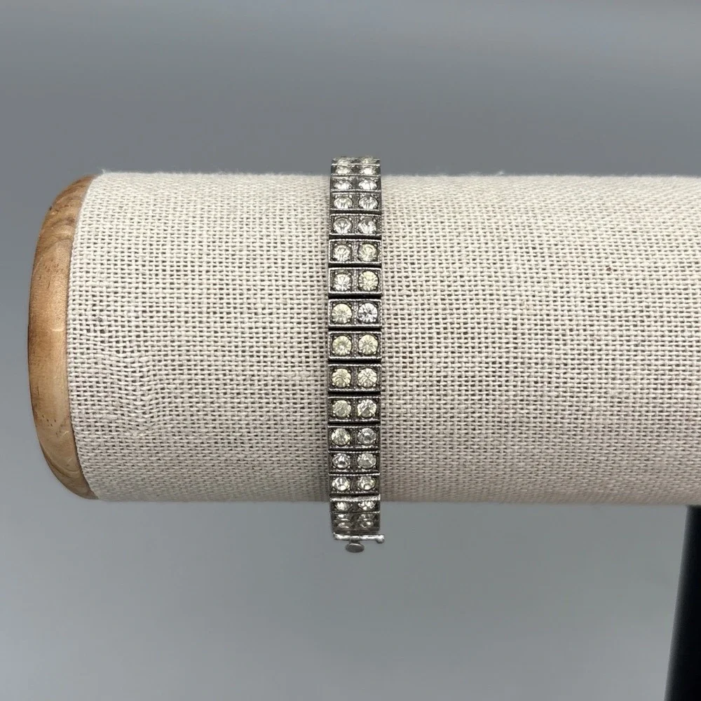 Antique Wachenheimer Brothers Sterling Silver Diamonbar Bracelet Pat. 3.20.17